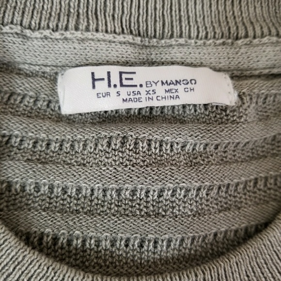 H.E. by Mango-Textured Olive Green Sweater - Picture 3 of 3